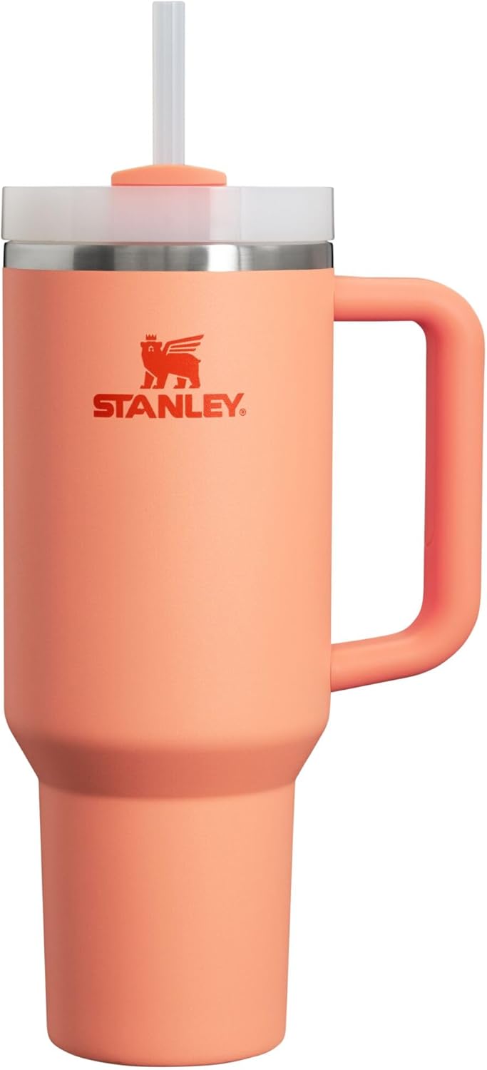 STANLEY Quencher H2.0 Tumbler - 40 oz Insulated Stainless Steel Cup with Handle & Straw | BPA-Free Nectarine