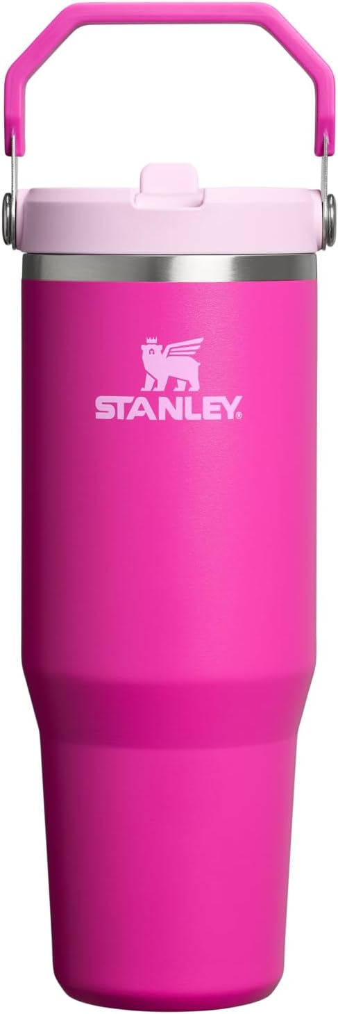 STANLEY IceFlow 2.0 Tumbler - 30 oz Insulated Water Bottle with Flip Straw & Handle | BPA-Free Violet Blossom