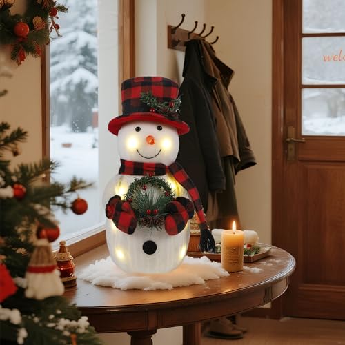 Sancodee Lighted Snowman Christmas Decor - Indoor 12" Style 2