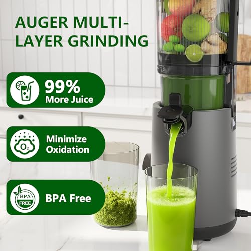 Juicer Machines, Cold Press with 5.3" Extra Large Feed Chute and