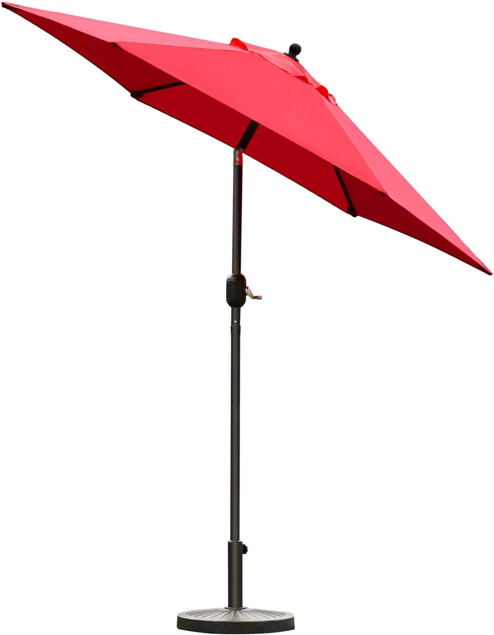 Sunnyglade 7.5' Patio Umbrella - Outdoor Market Umbrella with Push Button Tilt & Crank | Red