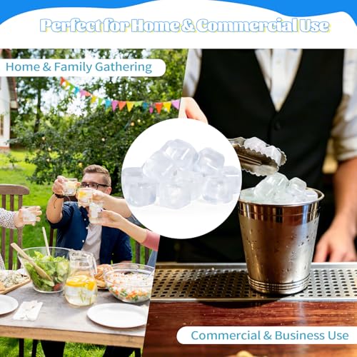 Transparent Square Reusable Ice Cubes - 380 Pack for Drinks & Cold Therapy