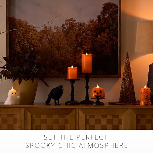 Luminara 3 x 6.5 Inch Russet Orange Flickering Flameless LED Candle with Timer