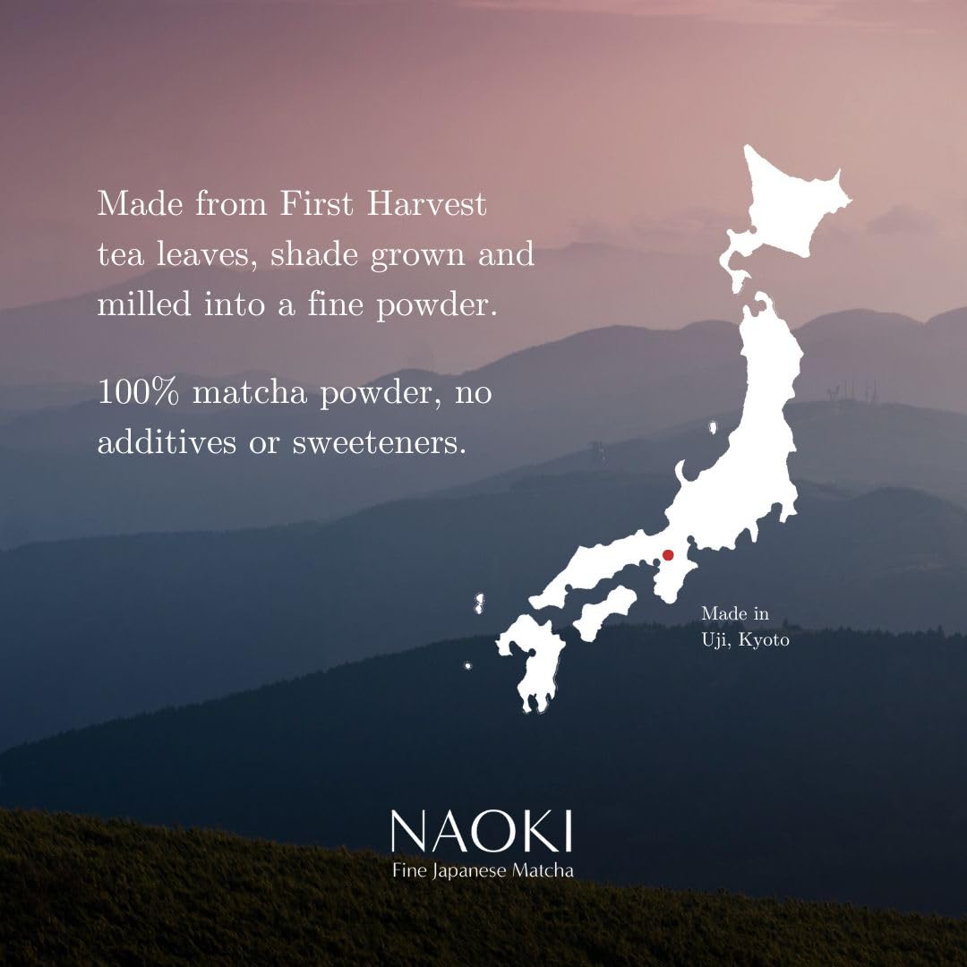 Naoki Matcha Ceremonial Grade Green Tea Powder - Authentic First Harvest from Uji, Kyoto (40g / 1.4oz)
