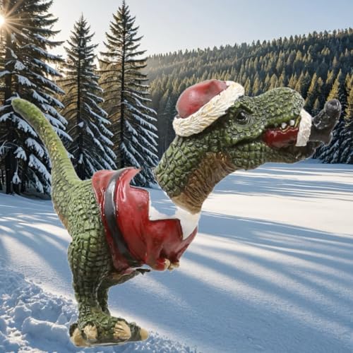 4.5-Inch T-Rex Eating Santa Christmas Tree Ornament – Quirky Holiday Decor
