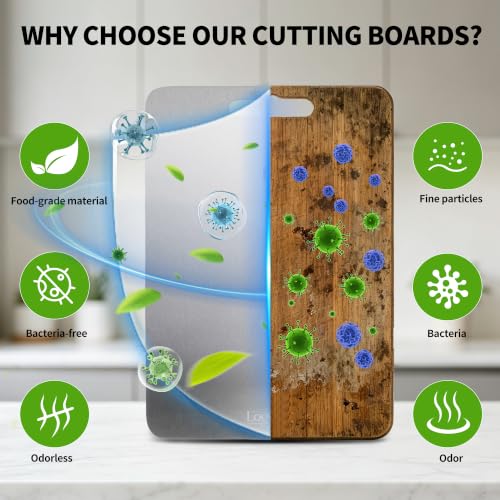 Thickened Titanium Cutting Board Set of 3 - Large Reversible Kitchen Chopping Boards