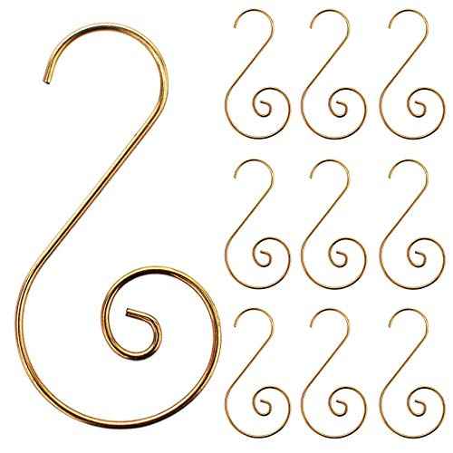 200PCS Christmas Ornament Hooks Christmas Tree Ornament Hanger Metal Wire Hanging Hook for Xmas Tree Xmas Balls Party Decor (Gold)