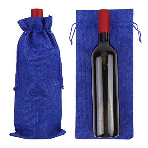 DIYASY Burlap Wine Gift Bags 12 Pcs with 24 Snowflake Tags & Jute Twine – Christmas Gift Wrapping