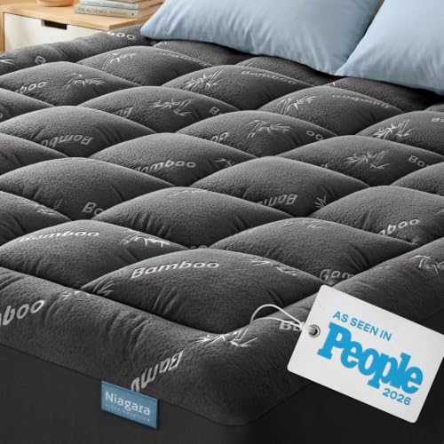 Dark Gray King Mattress Topper - Ultra Soft Memory Foam Bed Topper for Back Pain Relief