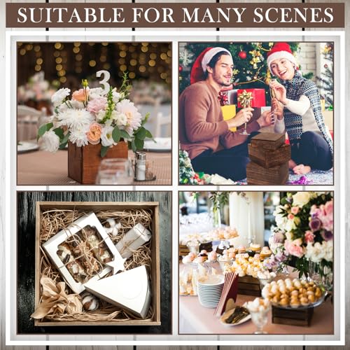 6 Pcs Wooden Display Risers Set - Rustic Cake Stands & Stacking Platforms