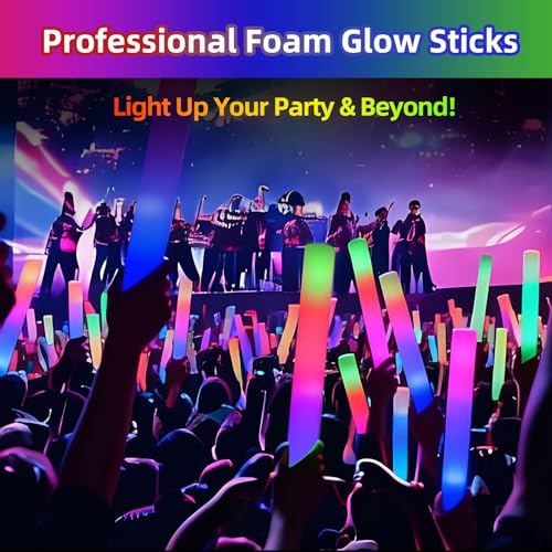 69pcs Foam Glow Sticks Bulk with Flashing Modes for Weddings Party & Outdoor Events - Variation of THIS listing
