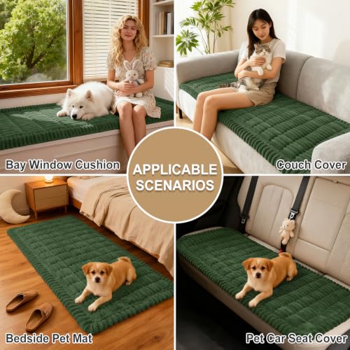 Couch Cover for Dogs, Washable Non Slip Plush Christmas Sofa Protector
