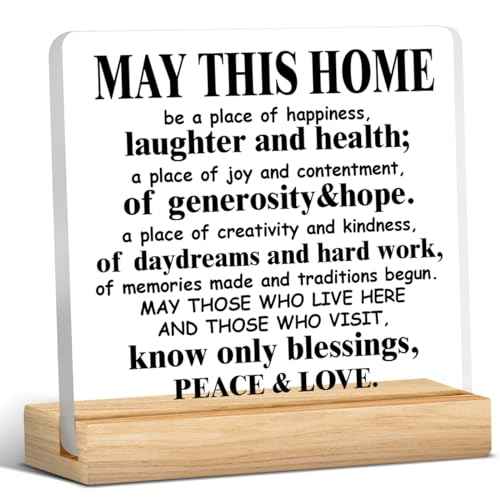 Housewarming Gifts for Women and Men - May This Home Acrylic Desk Sign Decor - Religious House Warming Gift