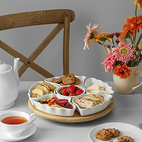 12-Inch Rotatable Serving Tray with Divided Platters for Party & Kitchen