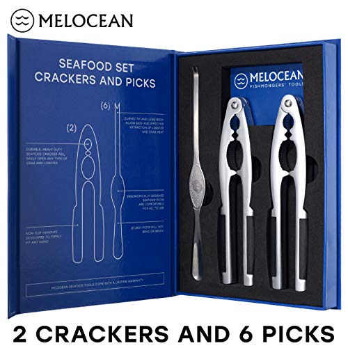 Professional Zinc Alloy Crab and Lobster Crackers Set with Seafood Picks & Gift Box
