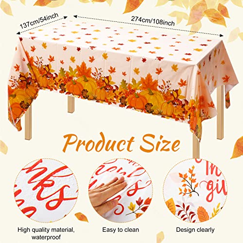 Thanksgiving Plastic Tablecloth 54x108 inch - 20 Pcs, Fall Theme, Remerry - Variation: 20 / Thanksgiving