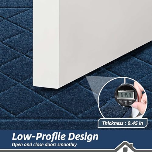 BEQHAUSE Dirt Trapper Door Mat 48x72 Inches Non-Slip Navy Blue Entry Rug