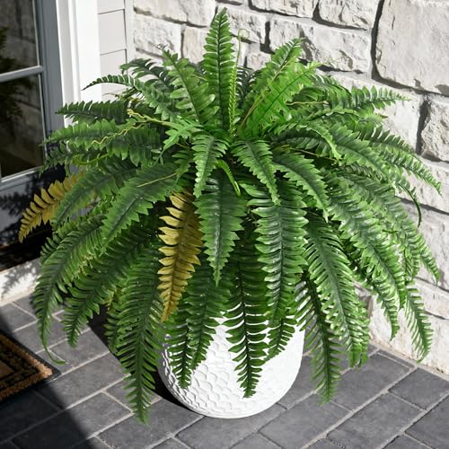Waipfaru 2PCS 45in UV-Resistant Faux Ferns Outdoor Artificial Plants for Porch & Patio