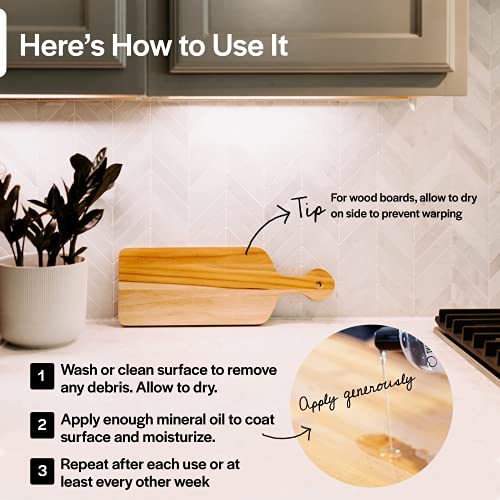 Food Grade Mineral Oil for Cutting Boards & Wood Surfaces - 128oz - Safe for Food Contact - USDA Approved - Oil Lubricant & Conditioner - Variation: 128 Fl Oz