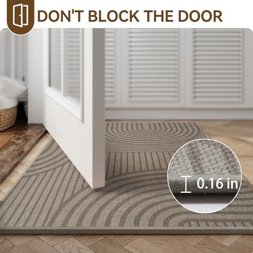 Indoor Front Entrance Door Mat 31x47 Brown - Non-Slip Water-Absorbent Rug - Mountain Variation