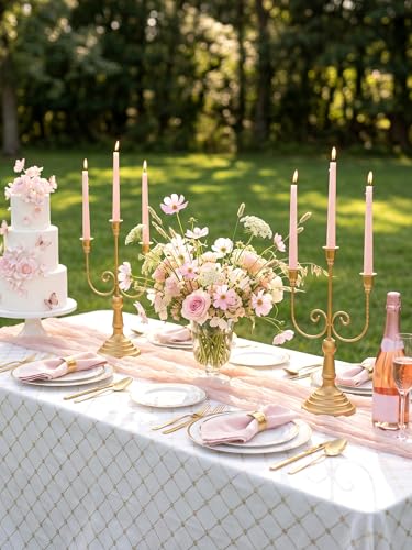 Romadedi 15.7-Inch Gold Candelabra Set of 2 Wedding & Holiday Centerpieces