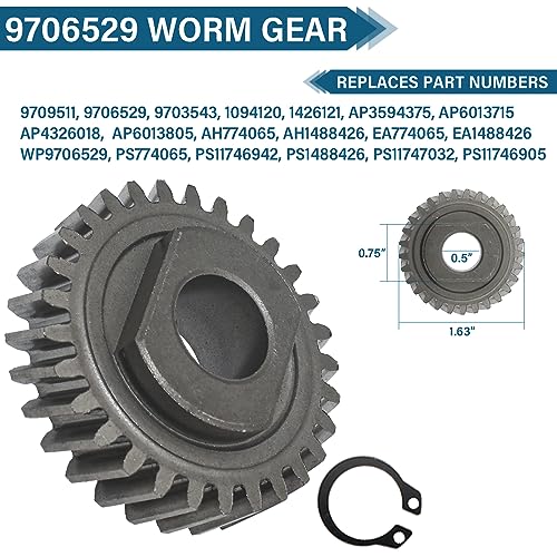 Worm Gear Kit for KitchenAid & Whirlpool 5QT 6QT Mixers - Replacement Parts
