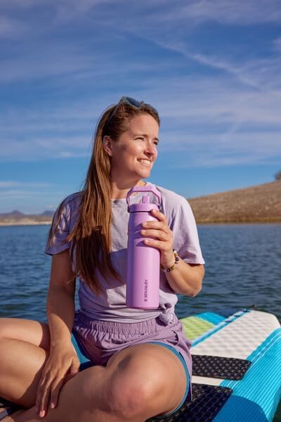 Stanley IceFlow 24 OZ Water Bottle - Insulated Stainless Steel | Lightweight, Leak-Resistant, BPA-Free | Black