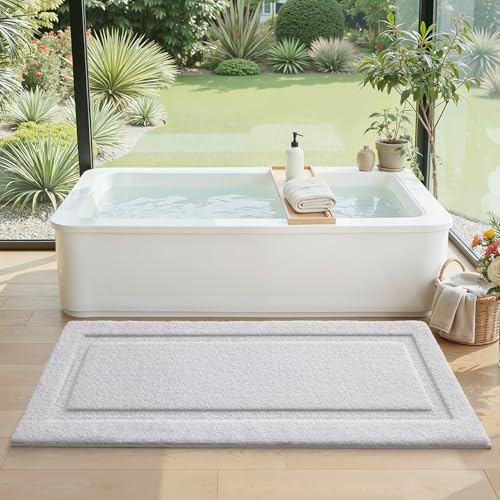 LUMI Ultra Soft Bathroom Runner Rug - Non Slip 24x60 White