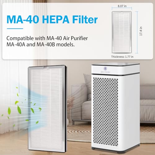 MA-40 Replacement Air Purifier Filter 2-Pack for FFAC MA-40 - 3-in-1 HEPA & Carbon