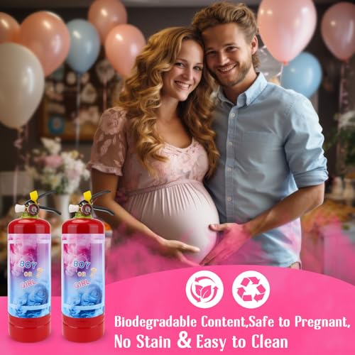 Pink Giant Gender Reveal Fire Extinguisher 2 Pack - Baby Girl Reveal Party Decorations