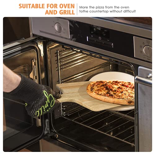Gyreuni 13 Pizza Stone for Oven and Grill with Peel, Baking Set