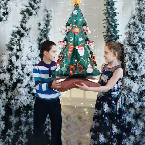 Christmas Tree Balloon Self Standing Foil Balloons for Themed Xmas Party Decor Decorations Sets - 2pcs