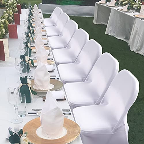 White Stretch Spandex Folding Chair Covers 30PCS for Wedding & Events - Babenest