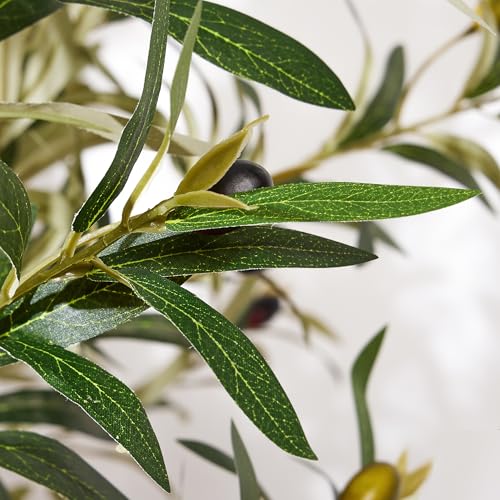 5ft Faux Olive Tree with Lifelike Branches and Fruits - Indoor Outdoor Decor