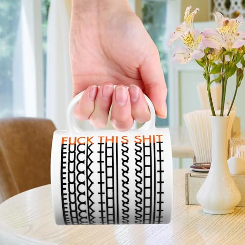 PYYEBFS Black 15 oz Hidden Message Ceramic Coffee Mug – Funny Gag Gift for Men & Women