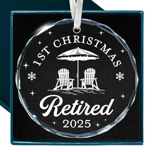Retirement Gift for Woman and Men - 2025's Best Gifts for Retiring Men and Women - Happy Retirement Ornament for Holiday Decor, Ideal Gift for Retired Couples, First Christmas Retired Ornament 2025