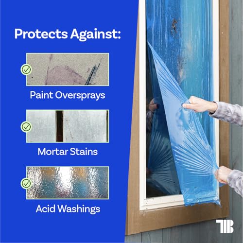 TapeManBlue Window Protection Film, 24 inch x 600 feet, Made in The