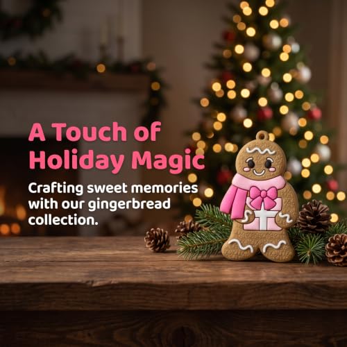 12 Pcs Gingerbread Man Ornaments for Christmas Tree