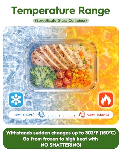 Canfanni 40-Piece Glass Food Storage Container Set with Airtight Lids