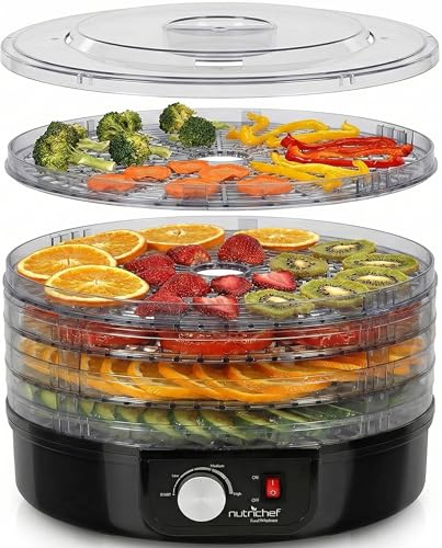 NutriChef Black Electric Food Dehydrator - Multi-Tier Food Preserver & Snack Maker
