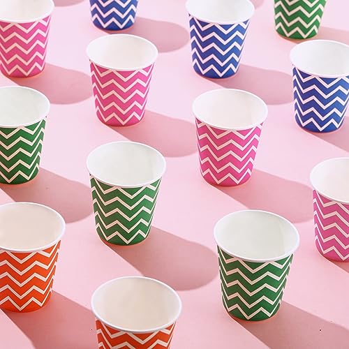 JOLLY PARTY 1000 Pack 5oz Disposable Paper Cups - Striped Small Mouthwash Cups