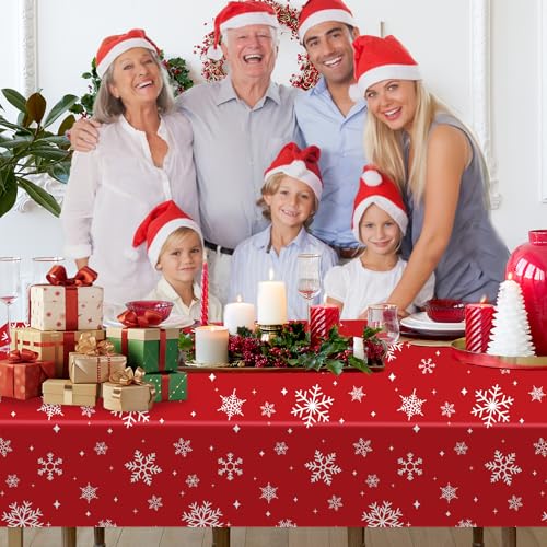 3Pack Christmas Plastic Party Tablecloth for Rectangle Tables,
