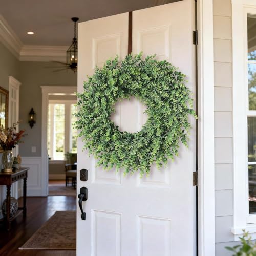 24" Lifelike Touch Artificial Eucalyptus Wreath for Front Door