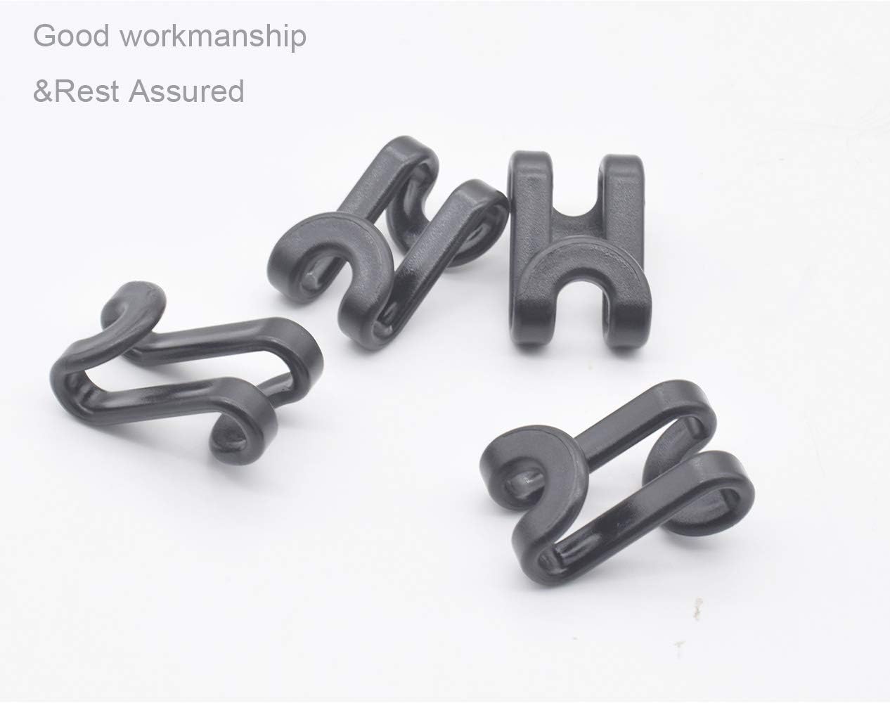 Skiennix Clothes Hanger Connector Hooks - 60 Pcs for Velvet & Wooden Hangers | Heavy Duty Space-Saving (Black)