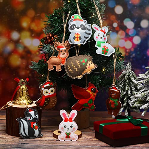 Woodland Animals Felt Christmas Ornaments Set – 16 Pcs Cute Forest Decor