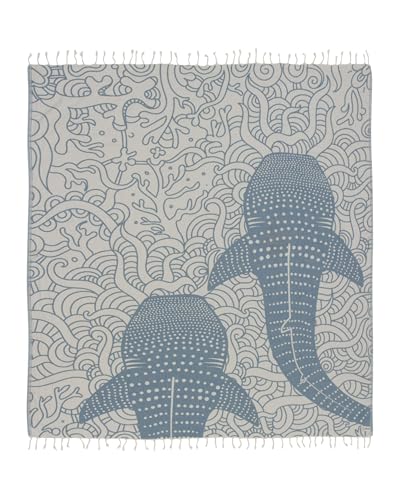 Sand Cloud XL Turkish Beach Towel Whale Shark - Extra Large Sand-Resistant & Quick Dry