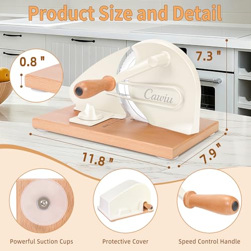 Cream Manual Bread Slicer for Sourdough & Artisan Loaves - CAWIU Upgraded Cover