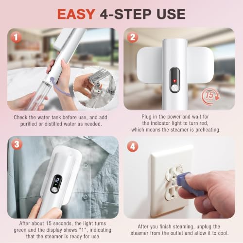 Nesmar G5 Pro Travel Clothes Steamer White 110-240V Portable Handheld Iron