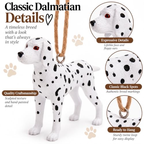 Dalmatian Christmas Ornament - 3 Inch Dog Decor for Holiday Tree, Dog Lover Gift