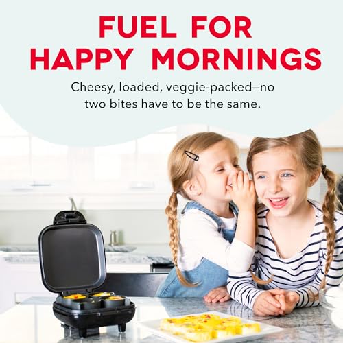 Aqua Dash Deluxe Egg Bite Maker with 1 Large & 4 Mini Silicone Cups - Electric Breakfast & Snack Maker